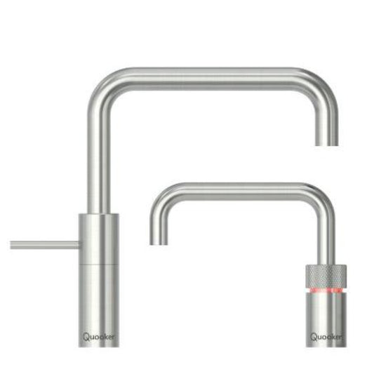 Quooker Nordic Square Twintaps Stainless Steel Taps