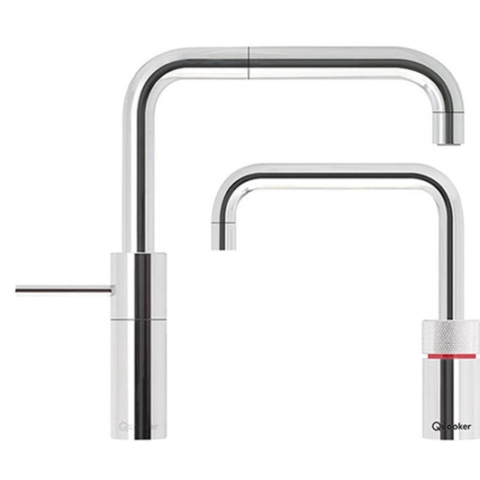 Quooker Nordic Square Twintaps Polished Chrome Taps